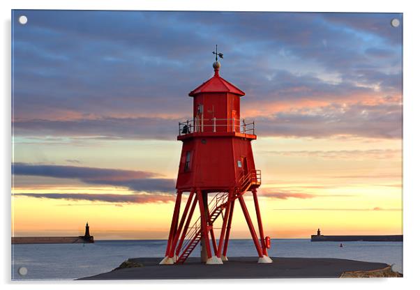 South Shields Groyne Acrylic by kevin wise