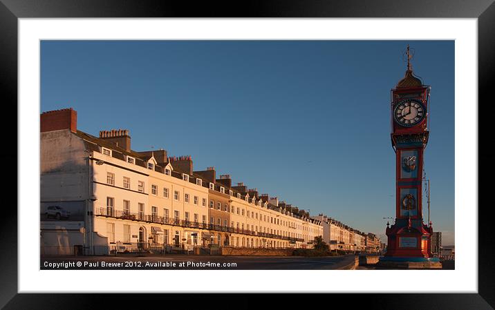 Weymouth Sea Front at Dawn. Framed Mounted Print by Paul Brewer