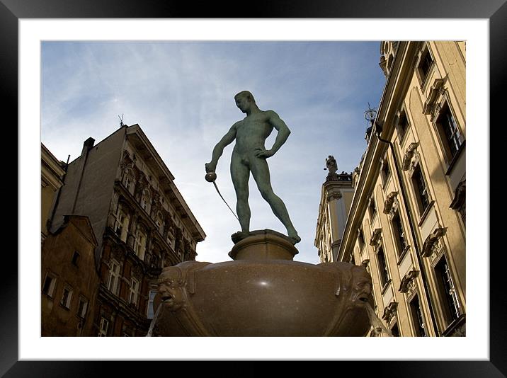 Statue University of Wroclaw Poland Framed Mounted Print by david harding