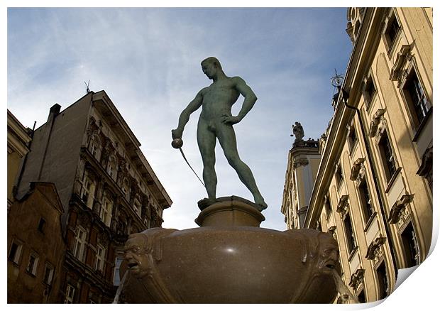 Statue University of Wroclaw Poland Print by david harding