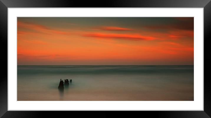 Normans Bay Sunset Framed Mounted Print by mark Worsfold