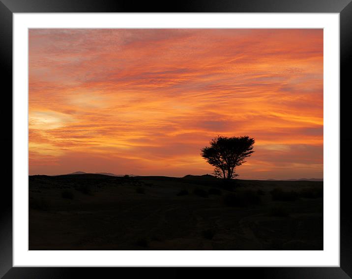 Sahara Sunset Framed Mounted Print by Andrew Watson