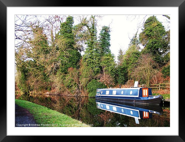 Swindon Narrowboat Framed Mounted Print by Andrew Poynton