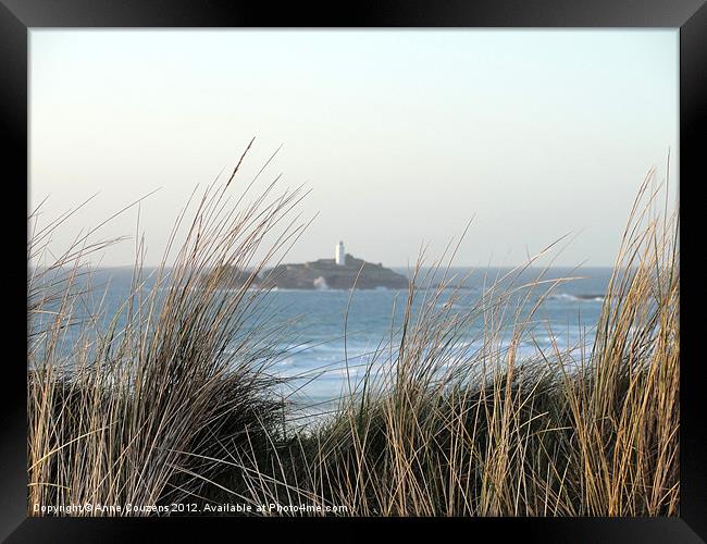 To the Lighthouse Framed Print by Anne Couzens