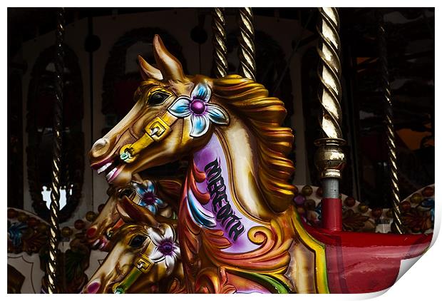 Merry go round horses 4 Print by Steve Purnell