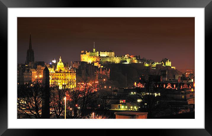 Edinburgh At Night Framed Mounted Print by Jason Connolly