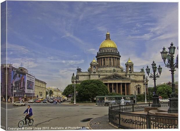 St Isaac's Cathedral in St Petesburg Canvas Print by Colin Chipp
