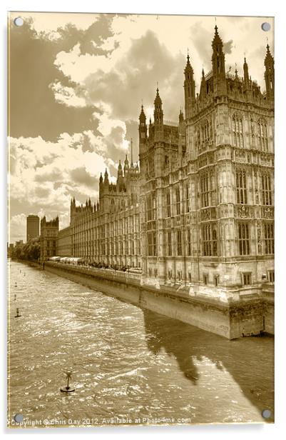 Palace of Westminster Acrylic by Chris Day