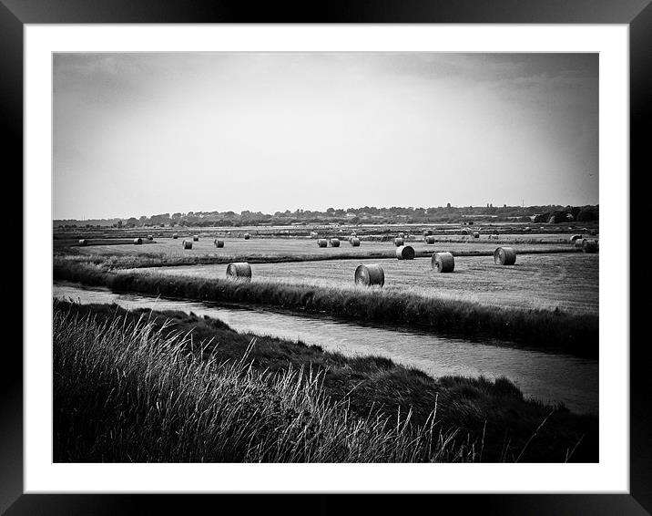Hay Bales At Orford Ness Framed Mounted Print by justin rafftree