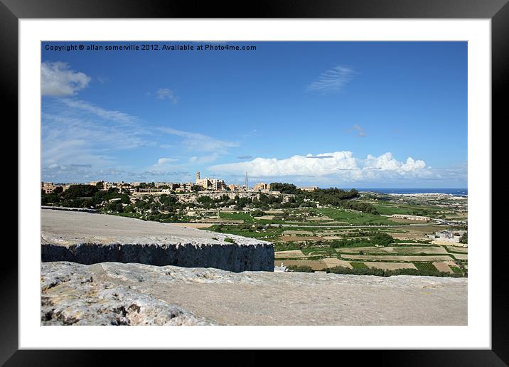 malta view Framed Mounted Print by allan somerville