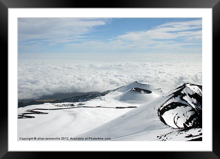 above the clouds Framed Mounted Print by allan somerville