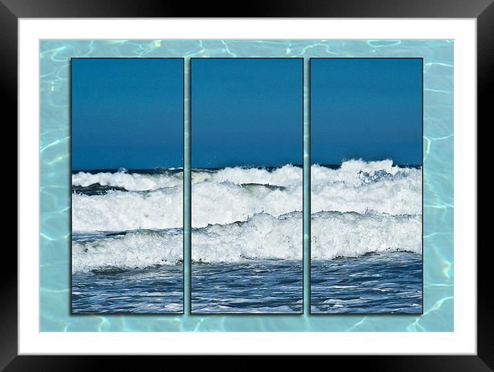 Tryptych Surf Framed Mounted Print by John Ellis