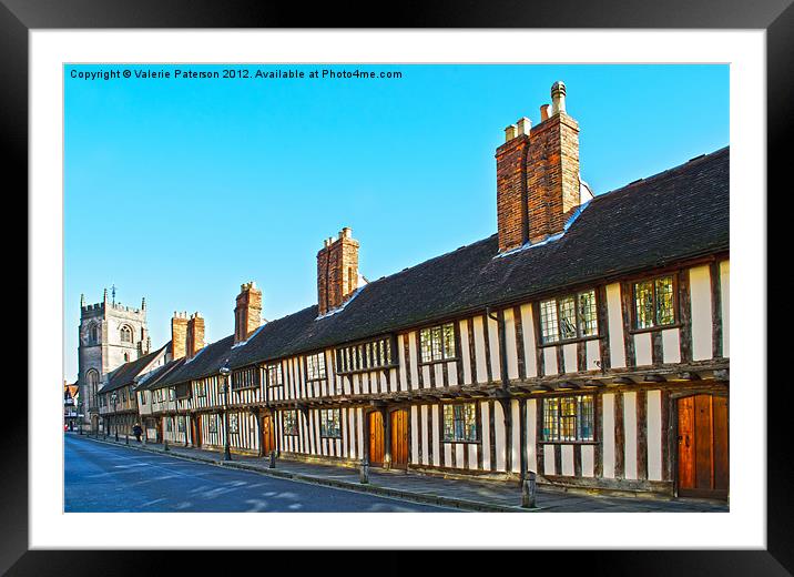 Timber Frame Houses Framed Mounted Print by Valerie Paterson