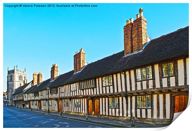Timber Frame Houses Print by Valerie Paterson