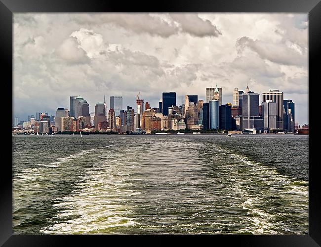 Leaving Manhattan (landscape) Framed Print by Gary Eason