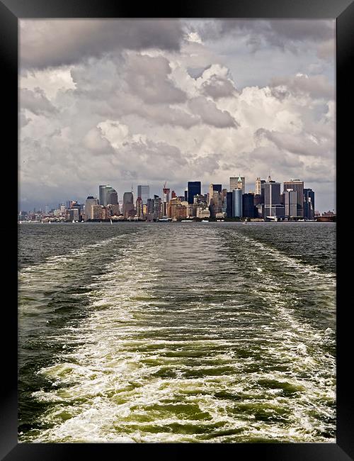 Leaving Manhattan (portrait) Framed Print by Gary Eason