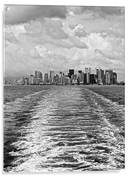 Leaving Manhattan (portrait, B&W) Acrylic by Gary Eason