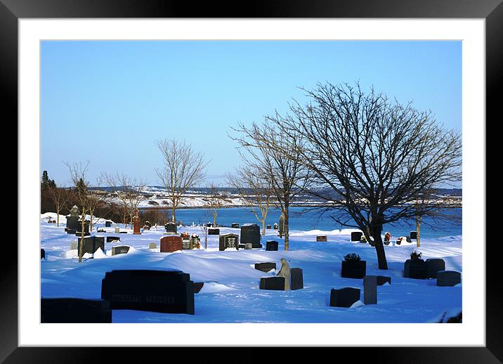 Graveyard With A View Framed Mounted Print by Faith Comeau