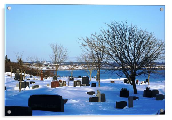Graveyard With A View Acrylic by Faith Comeau