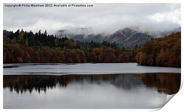 Misty Mountains of Pitlochry Print by Phil Wareham