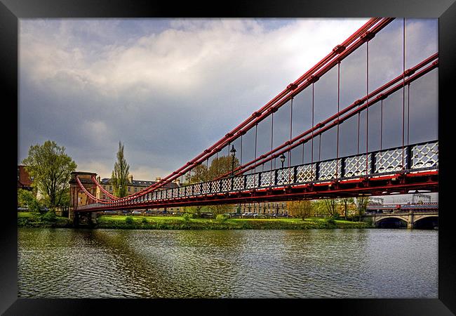 South Portland Street Suspension Bridge Framed Print by Tom Gomez