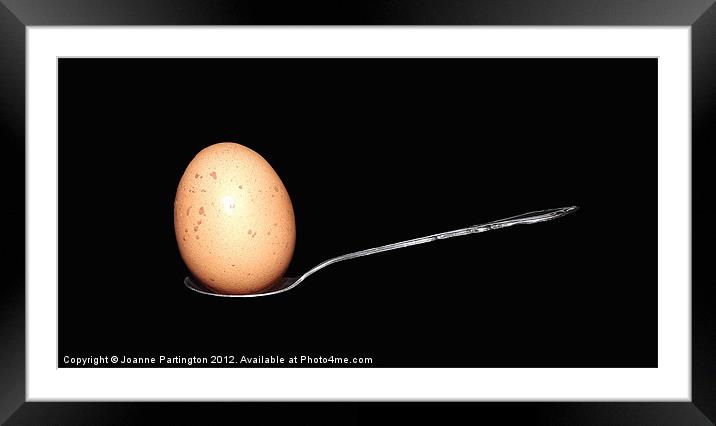 Egg & Spoon Framed Mounted Print by Joanne Partington