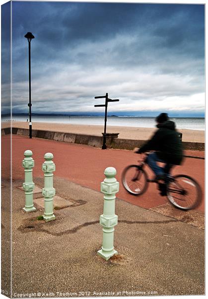 Promenade Cyclist Canvas Print by Keith Thorburn EFIAP/b