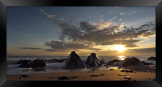 Sunrise Rocks Framed Print by Simon Wrigglesworth
