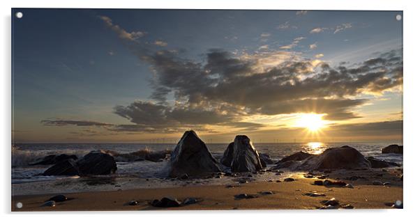 Sunrise Rocks Acrylic by Simon Wrigglesworth