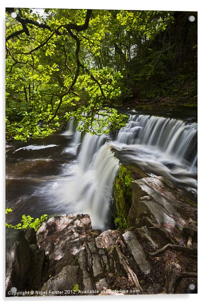 Sgwd Isaf Clun Gwyn Waterfall Acrylic by Creative Photography Wales