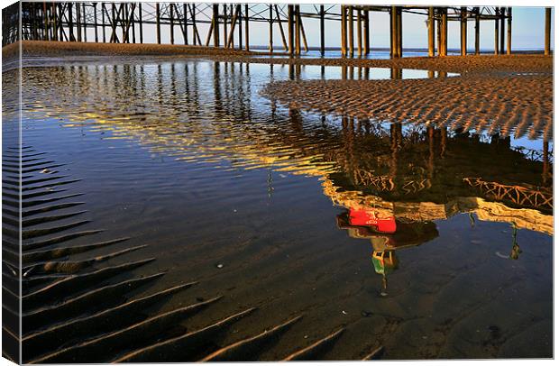 North Pier Reflections Canvas Print by Jason Connolly