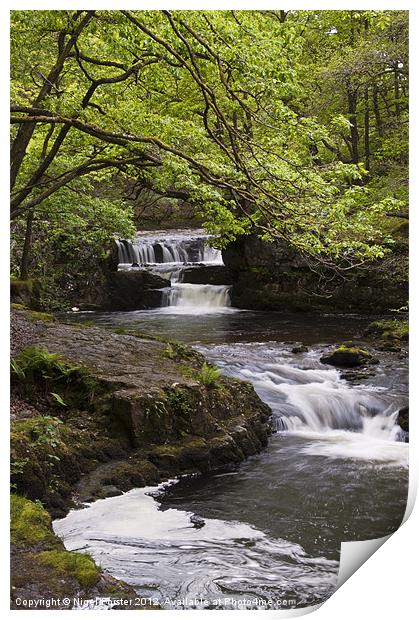 Sgwd Ddwll Waterfall Print by Creative Photography Wales