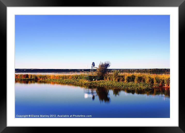 A Calm Clear Day on the Prairies Framed Mounted Print by Elaine Manley
