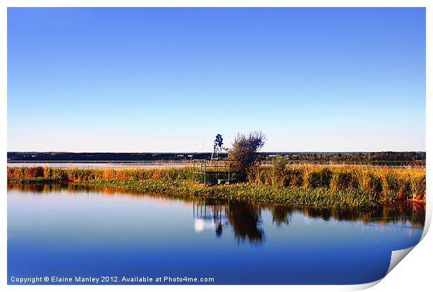 A Calm Clear Day on the Prairies Print by Elaine Manley