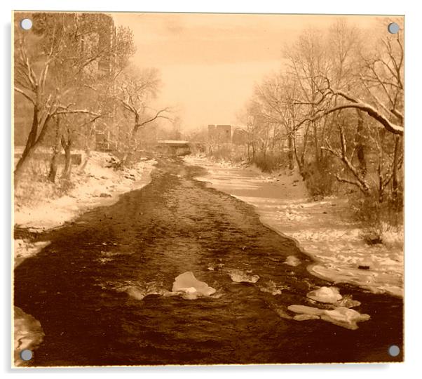 WINTER ON THE TRUCKEE Acrylic by Robert Happersberg