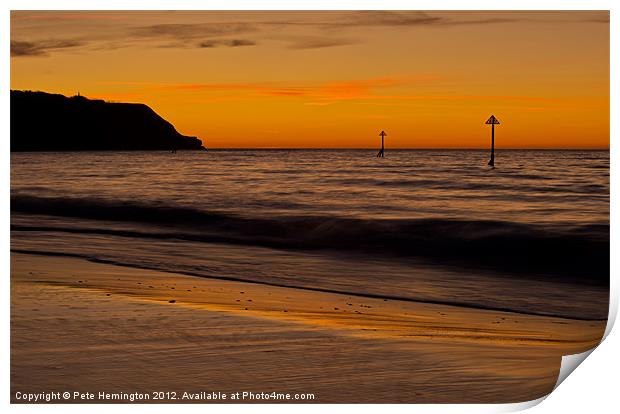 Sunrise Towards Orcombe Point - Exmouth Print by Pete Hemington