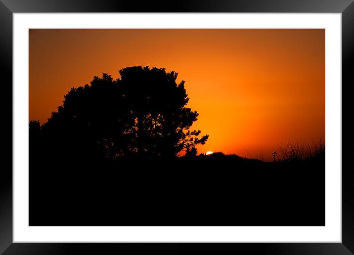 Sunset Silhouette Framed Mounted Print by Roger Green
