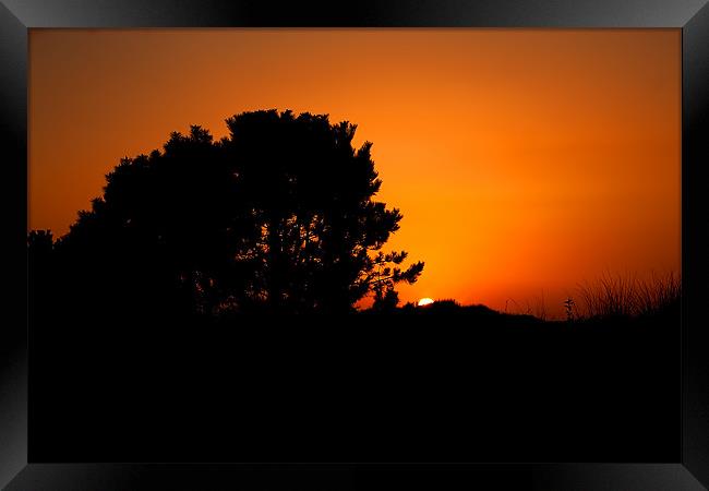 Sunset Silhouette Framed Print by Roger Green
