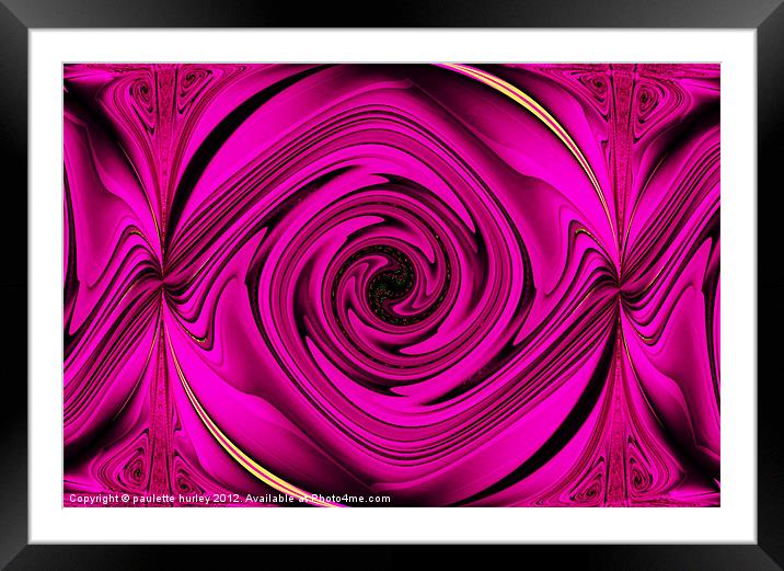Abstract Pink Swirl. Framed Mounted Print by paulette hurley