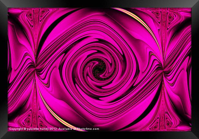 Abstract Pink Swirl. Framed Print by paulette hurley