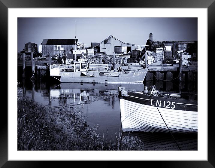 Brancaster Fishing Boats Framed Mounted Print by justin rafftree