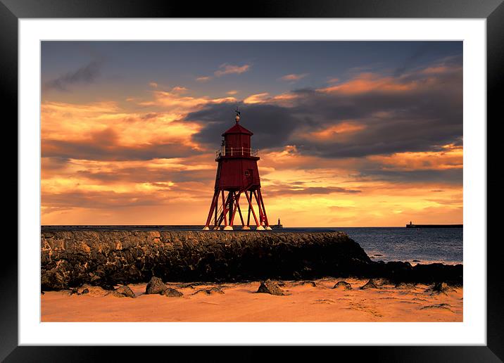 south shields sunrise Framed Mounted Print by Northeast Images