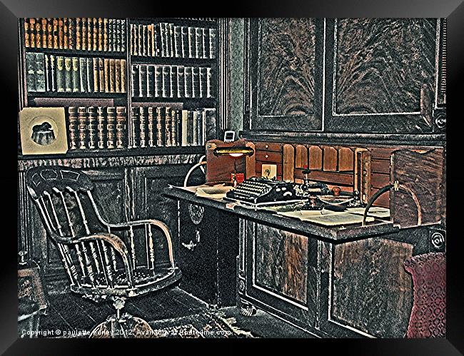 Old Office Library. Framed Print by paulette hurley