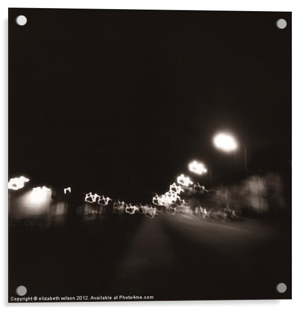 Streetlights Acrylic by Elizabeth Wilson-Stephen