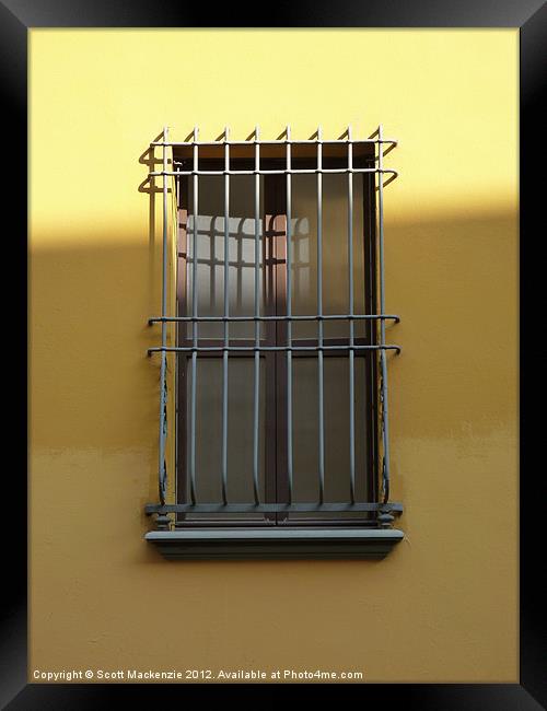 Italian Window Framed Print by Scott Mackenzie