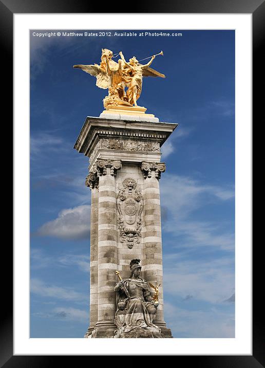 Paris Statue. Framed Mounted Print by Matthew Bates