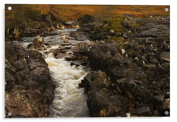 River Etive - Glencoe Acrylic by Peter Elliott 