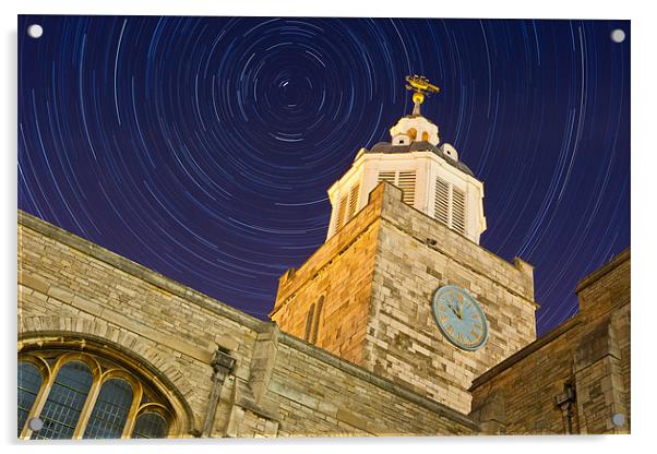 Portsmouth Cathedral Star Trails Acrylic by Sharpimage NET