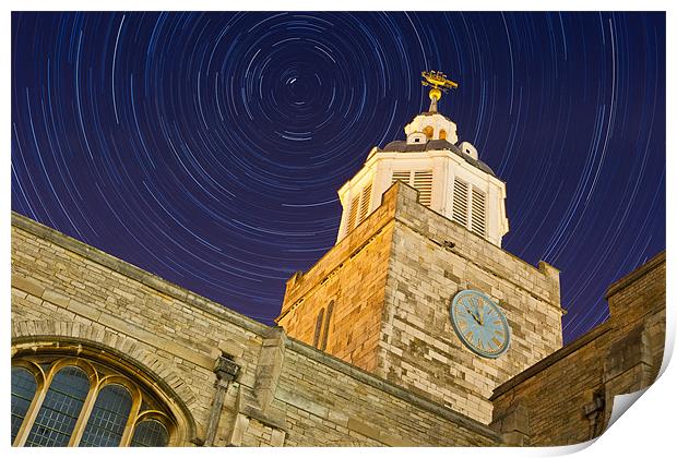 Portsmouth Cathedral Star Trails Print by Sharpimage NET