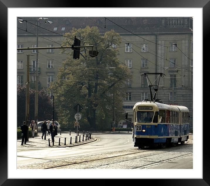 Poland Wroclaw Tram Framed Mounted Print by david harding